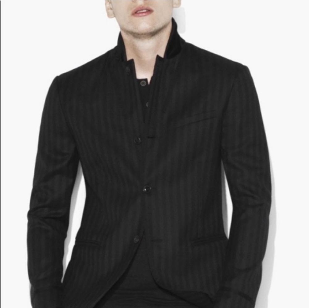 Wool Shadow Stripe Blazer